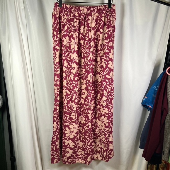 Patrons of Peace Floral Maxi Skirt in Burgundy and Cream - Picture 7 of 13